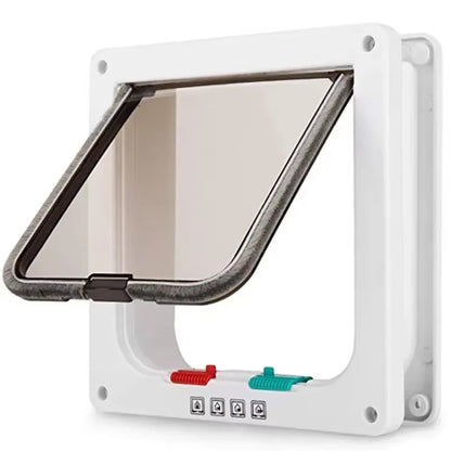 Dog Cat Flap Door with 4 Way Security Lock 